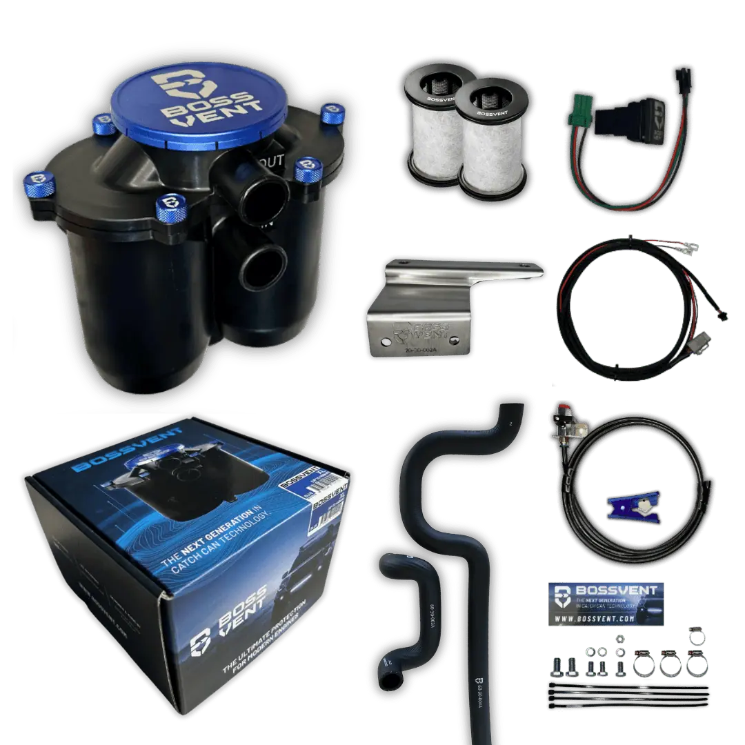 BossVent Ford Ranger PX2 & PX3 (2015 – 2022 3.2L 5Cyl TDCI P5AT) Oil Catch Can Kit